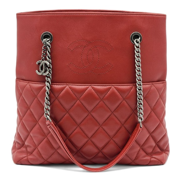 CHANEL Handbags - Chanel Urban Delight Quilted Leather Chain Tote in Red